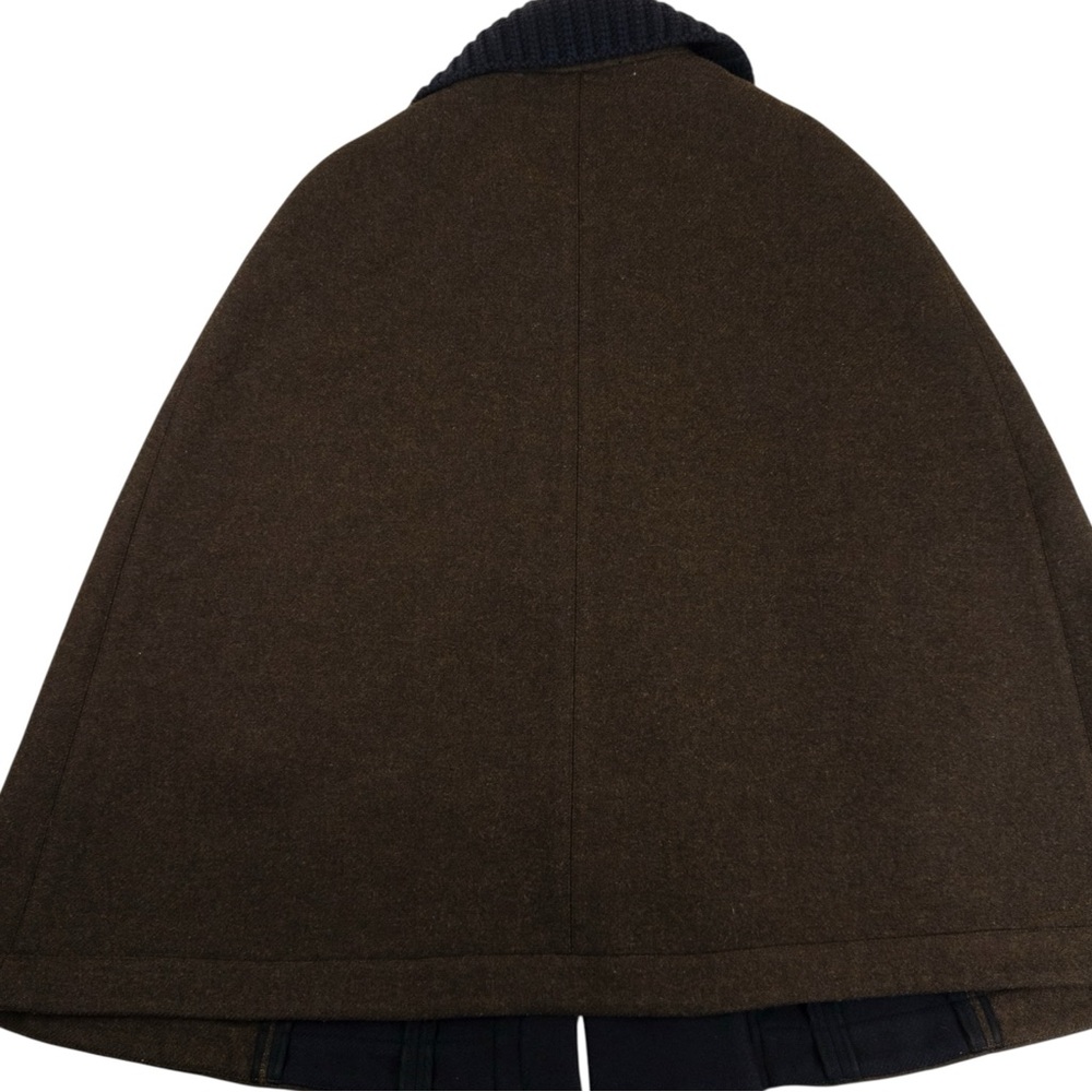 EUC PLAN C Roll-neck Wool Cape Jacket In Brown Size 46/US Size 10/Size L - Picture 9 of 14